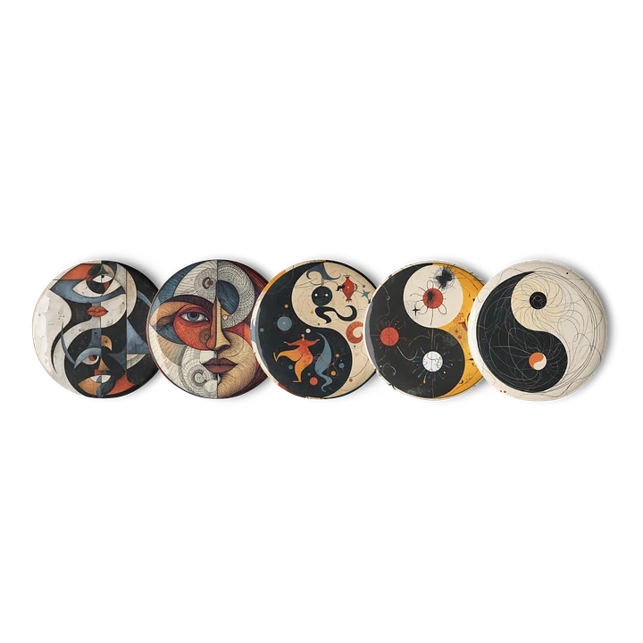 Cosmic Balance Art Pins (set 1) – Abstract Yin & Yang Collection product image (1)