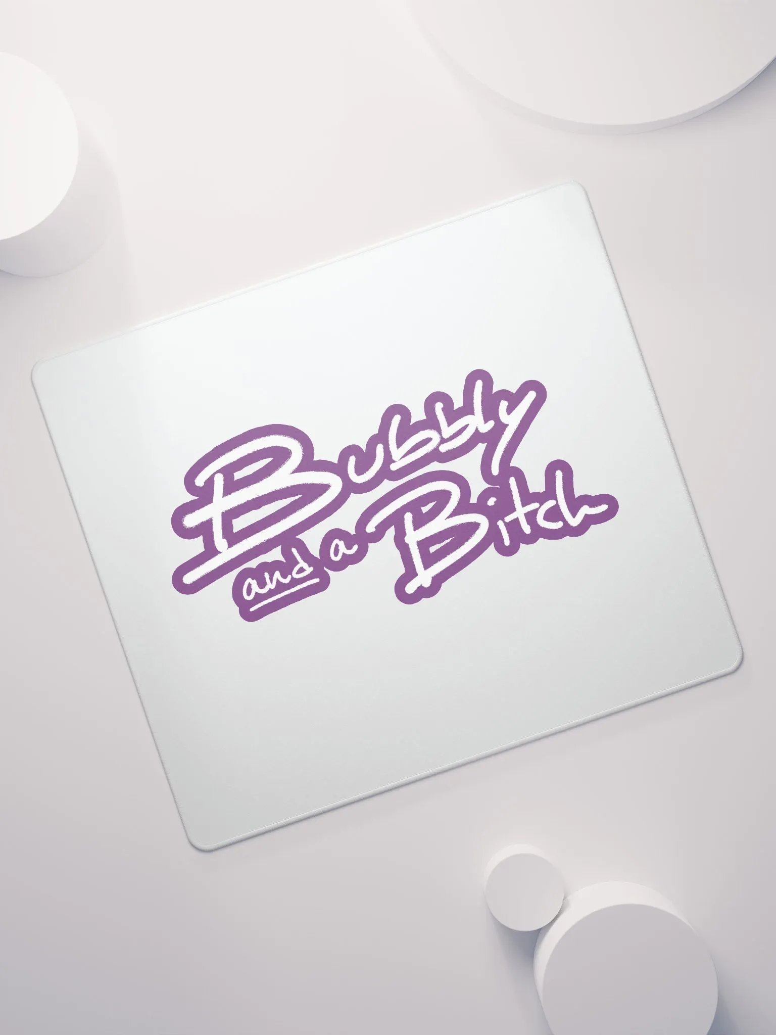 Bubbly and a B*tch (lined design, #763D7D) mouse pad product image (7)