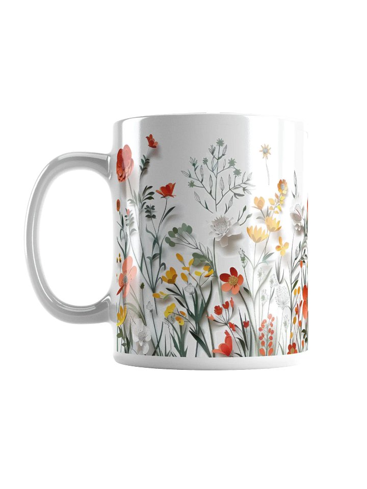 Multicolor Floral White Glossy Ceramic Mug by Treasure Pie product image (2)