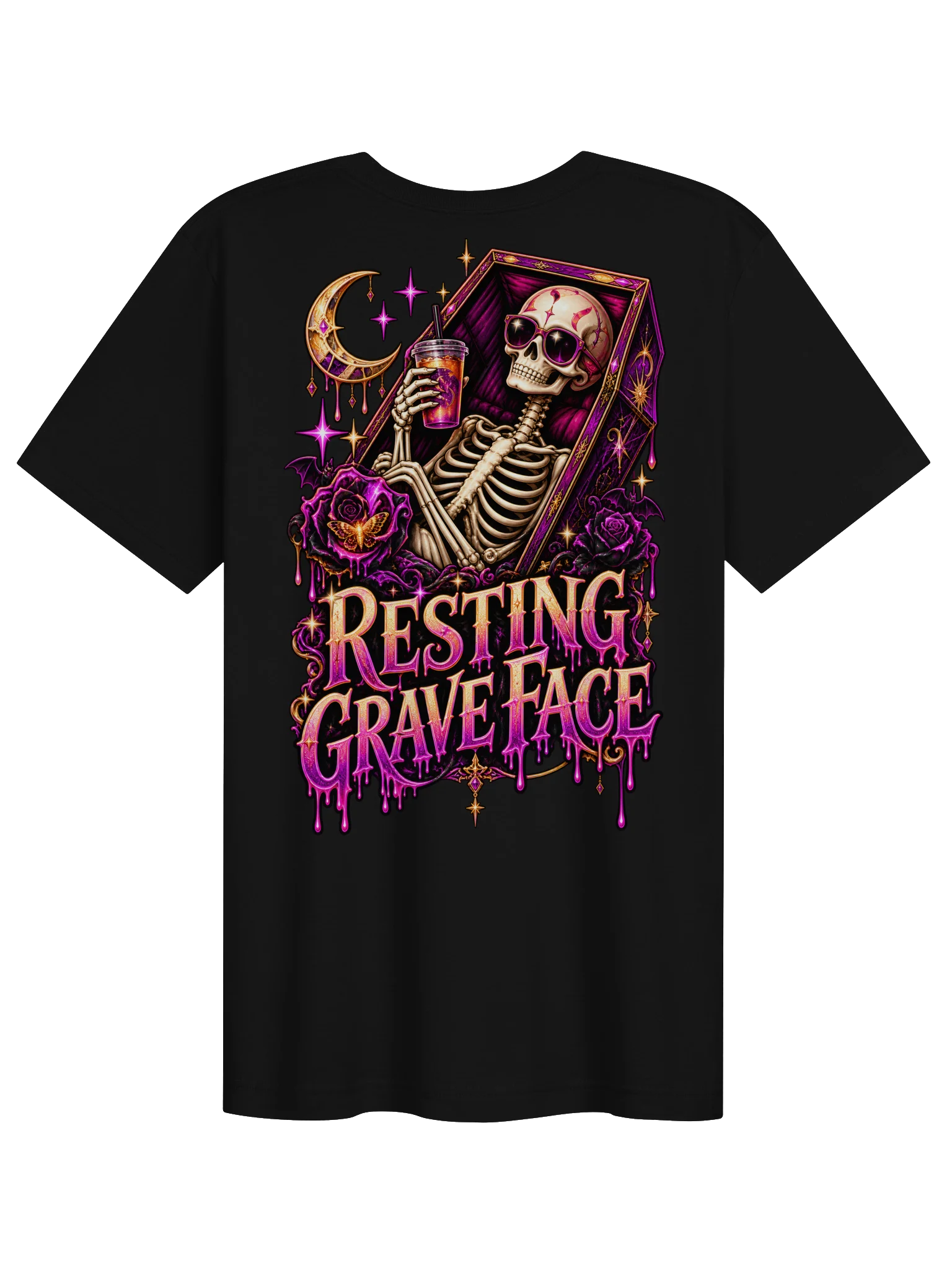 Resting Grave Face — Gothic Skeleton Halloween Tee product image (4)