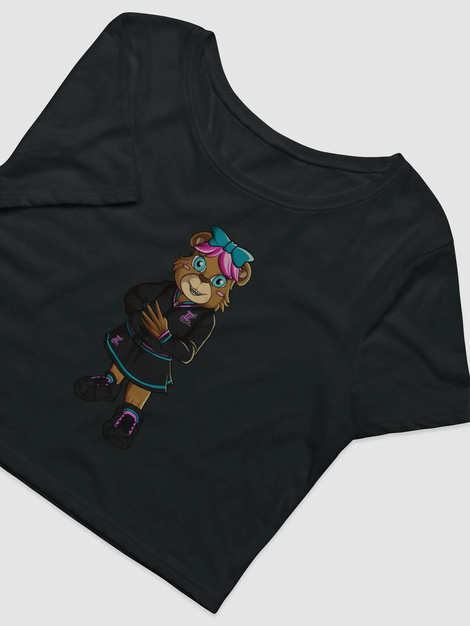 Standing Girl Bear Bella+Canvas Women's Crop Tee product image (2)