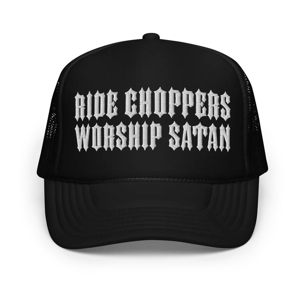 Ride Choppers Worship Satan Trucker Hat product image (3)