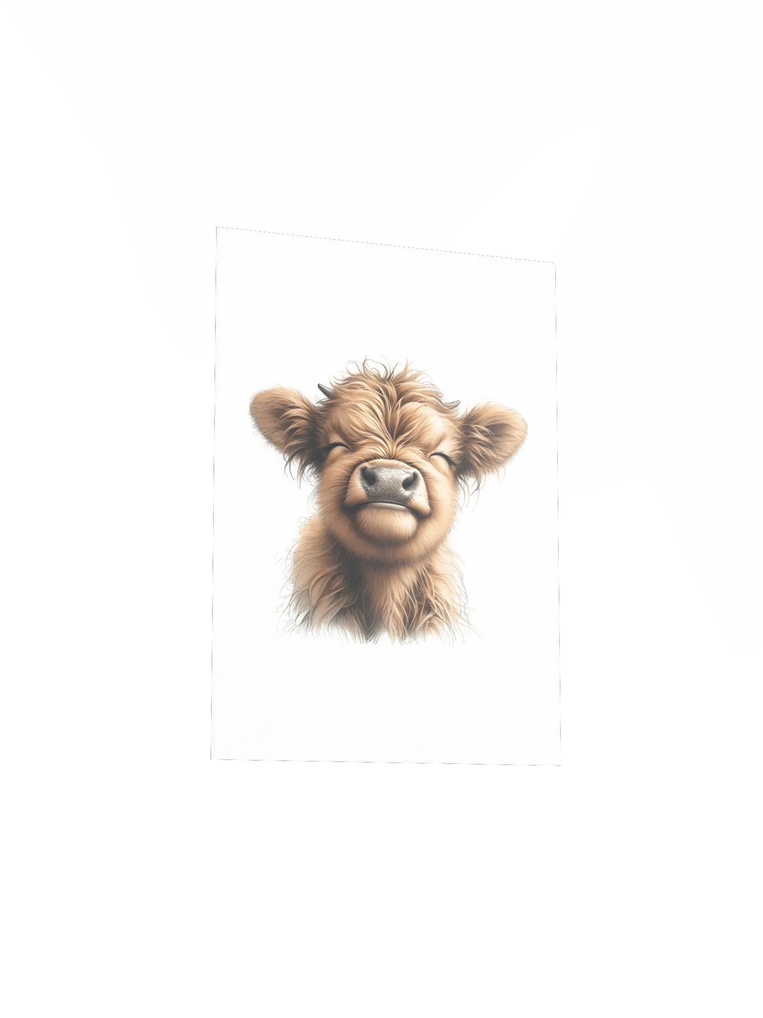Smiling Fluffy Highland Cow Nursery Print product image (5)