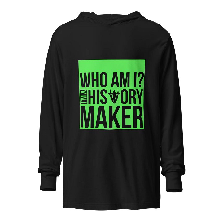 Who Am I Long Sleeve Black Hooded Tee product image (1)