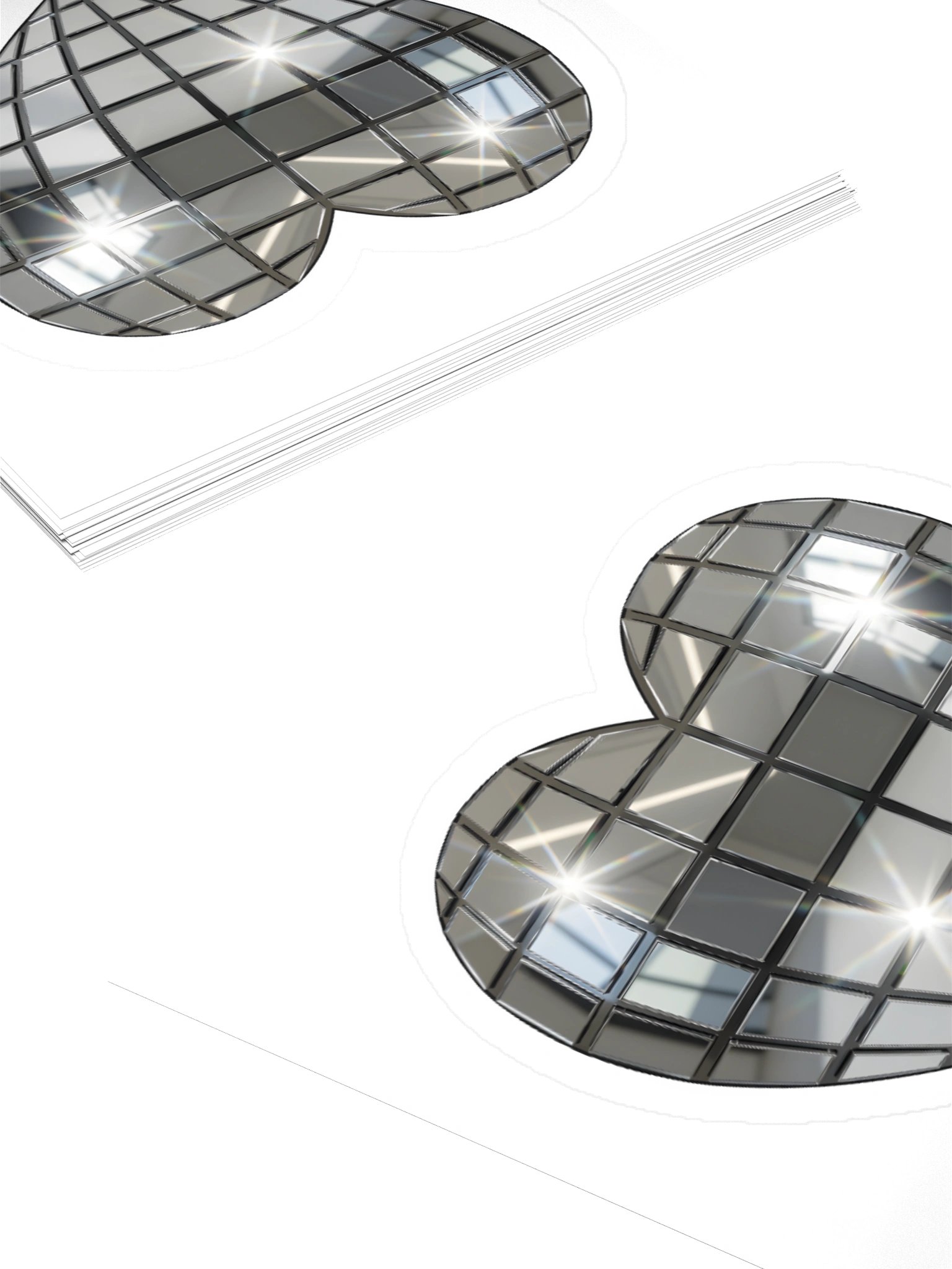 Mirrored Heart Disco Kiss Cut Sticker product image (13)