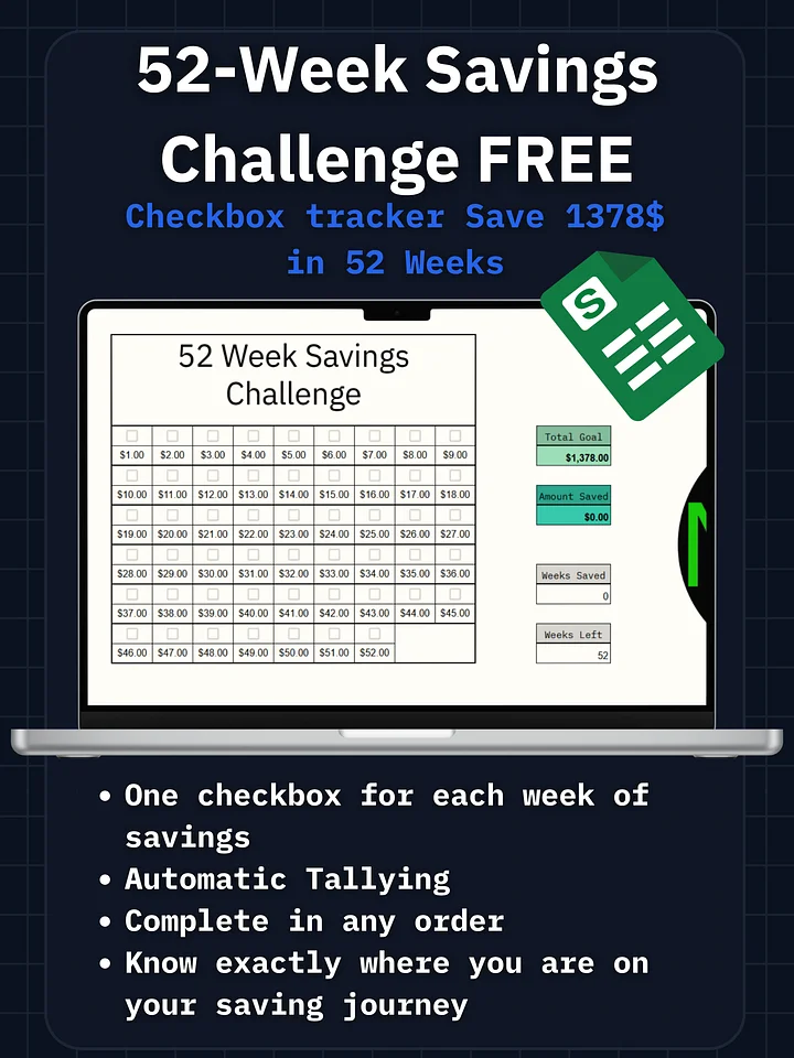 52-Week Savings Challenge (Free) product image (1)