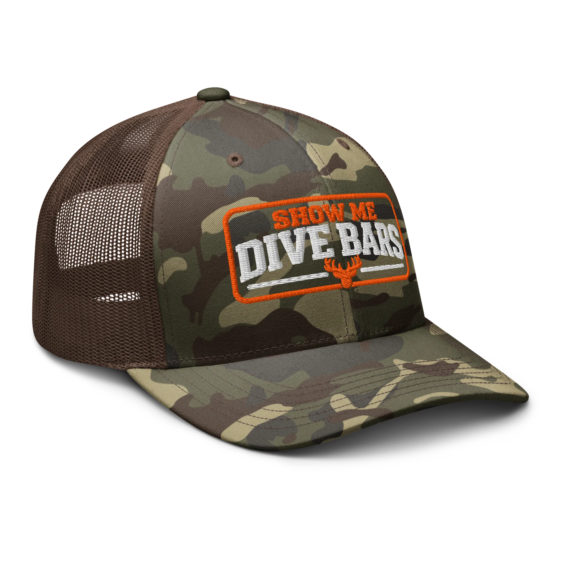 Show Me Dive Bars Camo Trucker Hat product image (6)