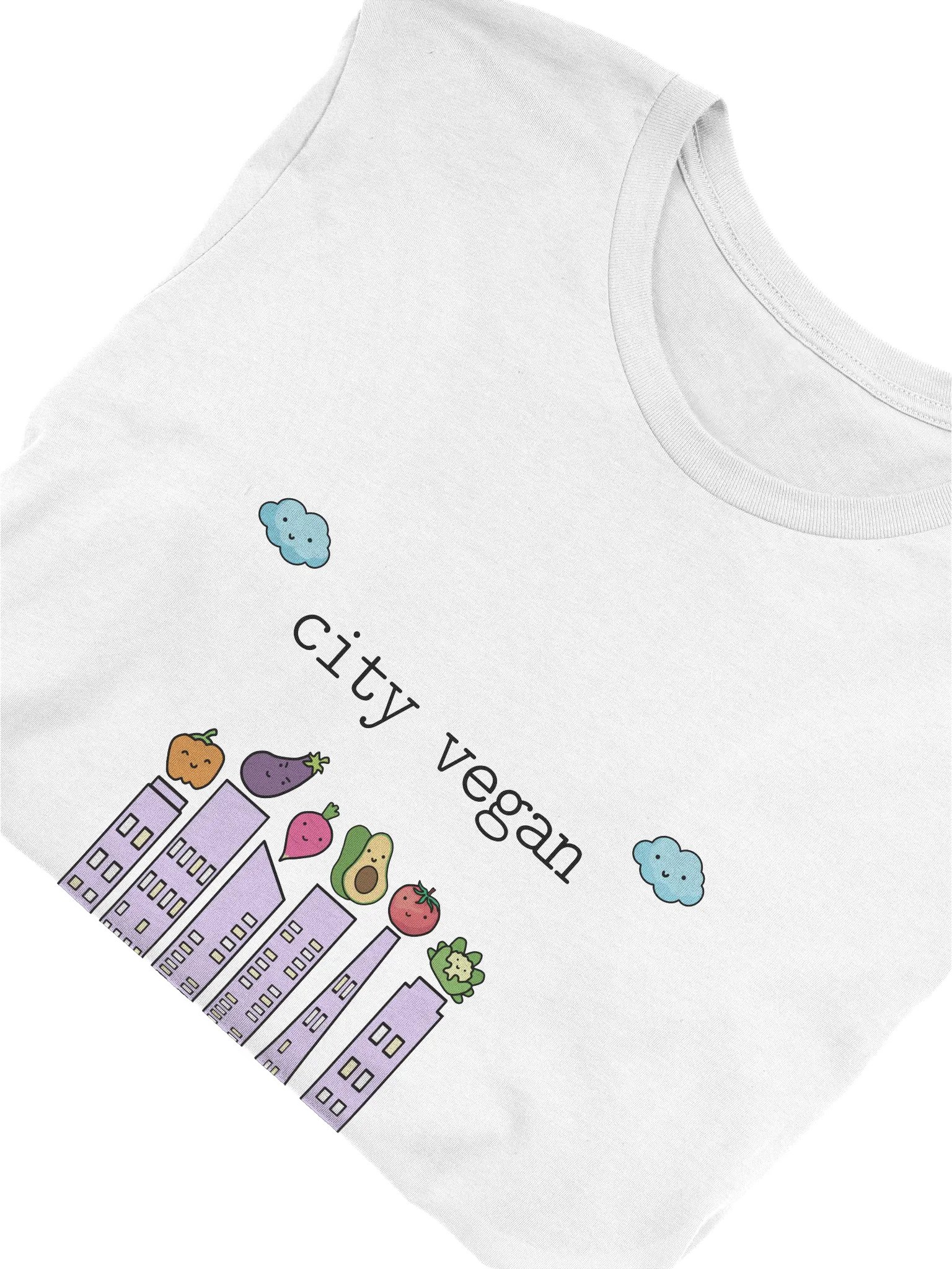 “City Vegan” Unisex White T-Shirt product image (4)