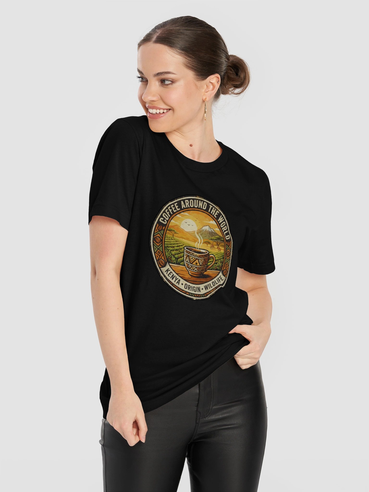 Coffee Around the World – Kenya Origin & Wildlife Coffee T-Shirt product image (117)