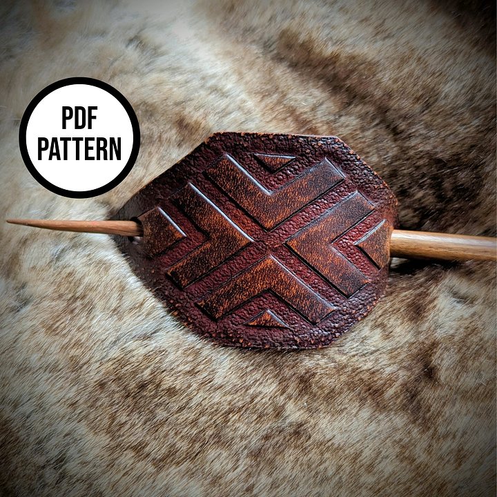 Fili Leather Hair Stick - PDF Pattern for Leatherwork product image (2)