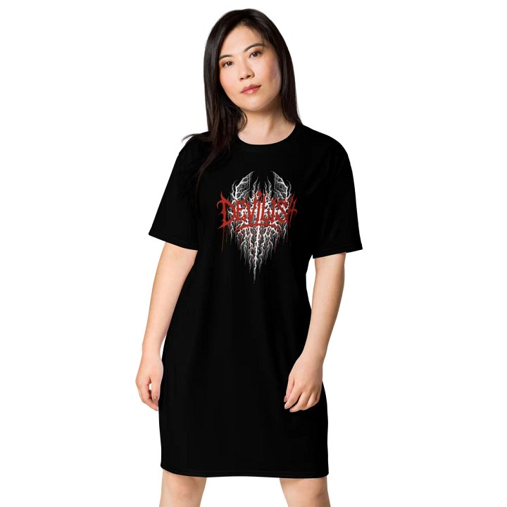 Devilish Graphic Grunge T-Shirt Dress - Blood Red product image (1)