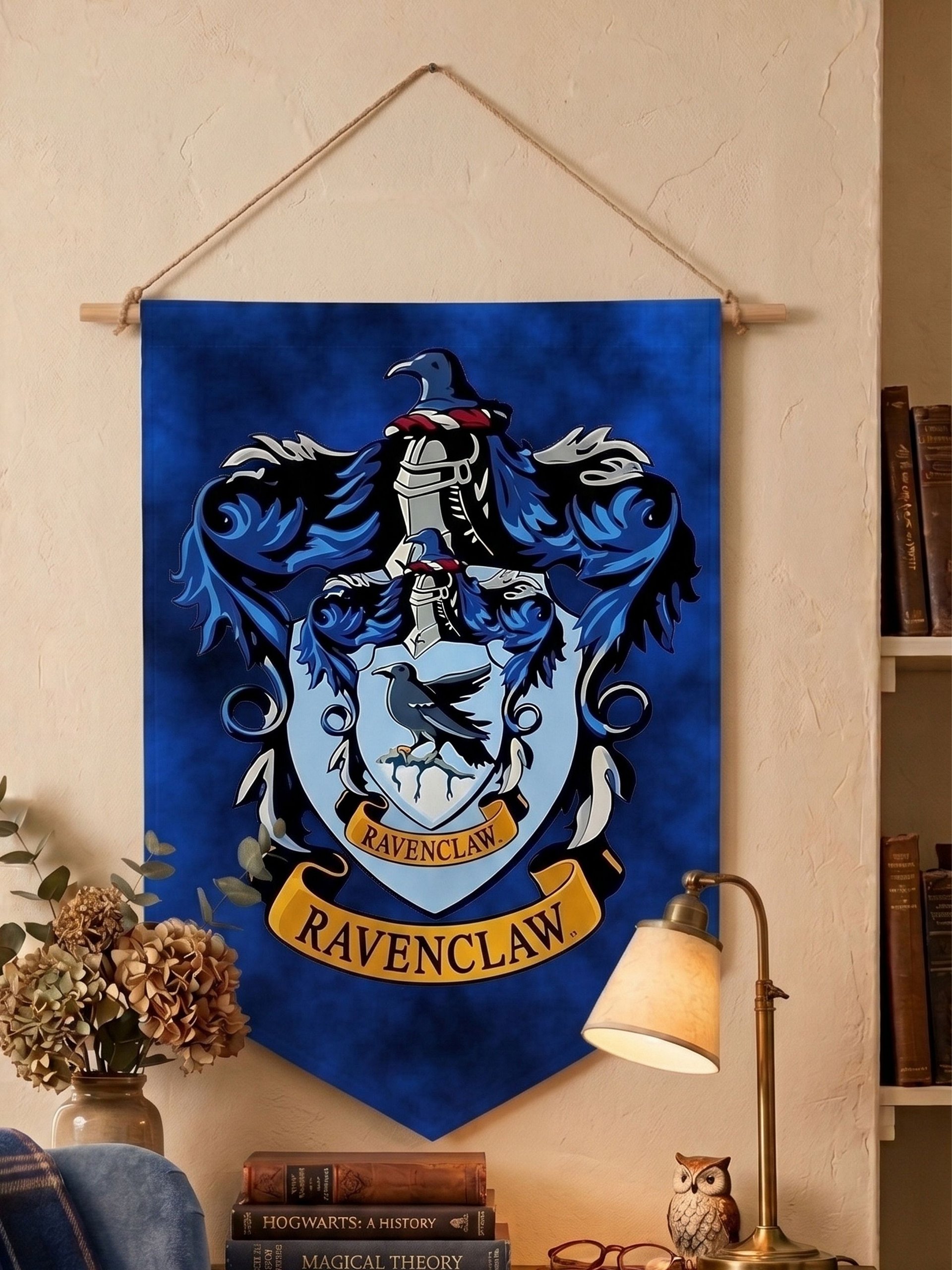 Hogwarts House Crest Wall Pennants | Wood-Framed Harry Potter Flags product image (11)