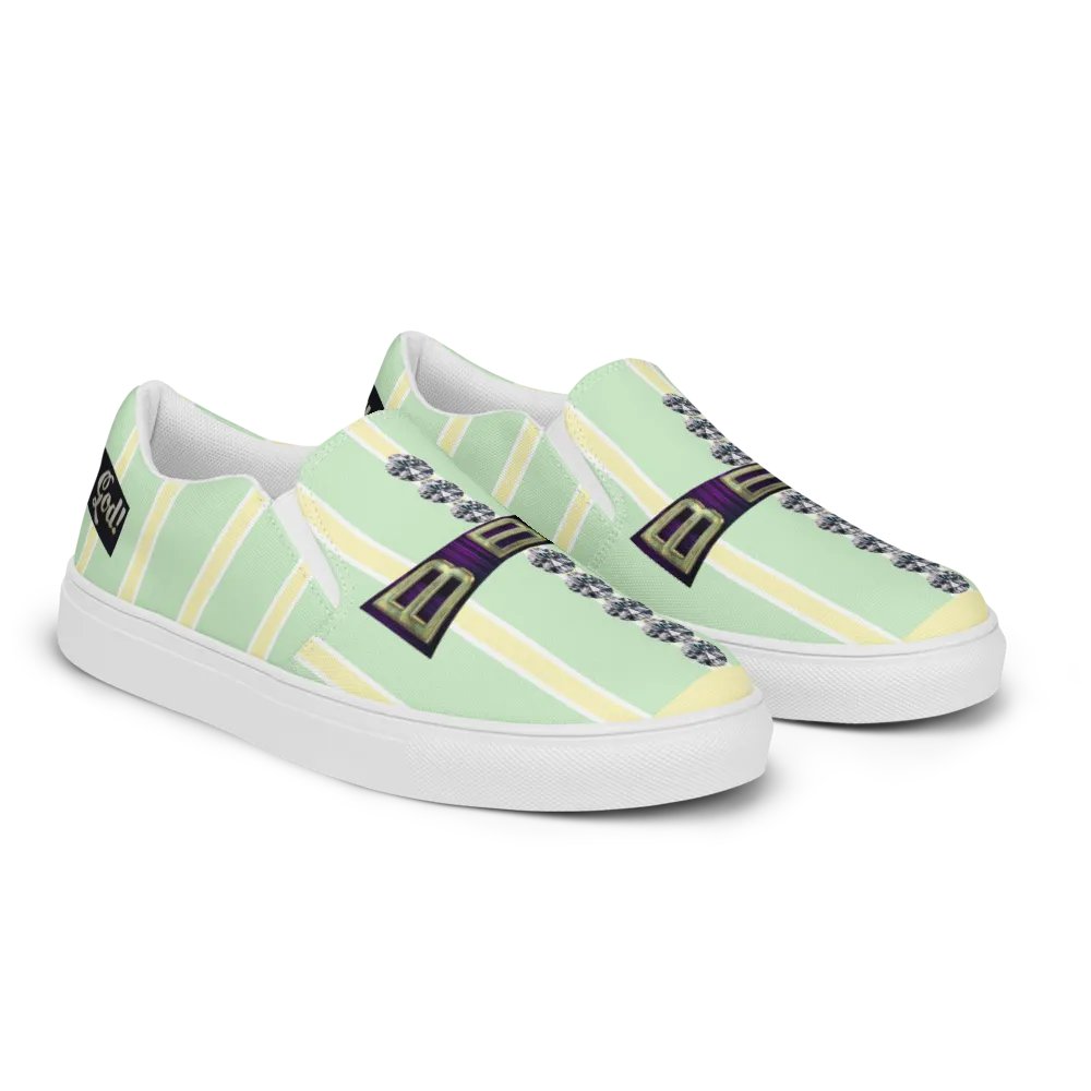 BBG Lime Green & Yellow Diamond Cross Women's Slip On product image (9)