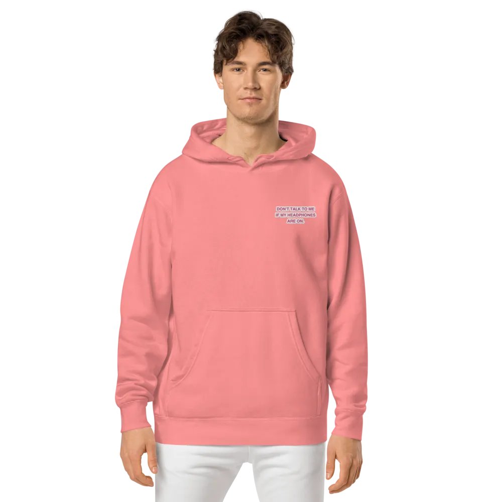 L.C. HEADPHONES ON (pink bubble design) embroidered pigment hoodie product image (3)