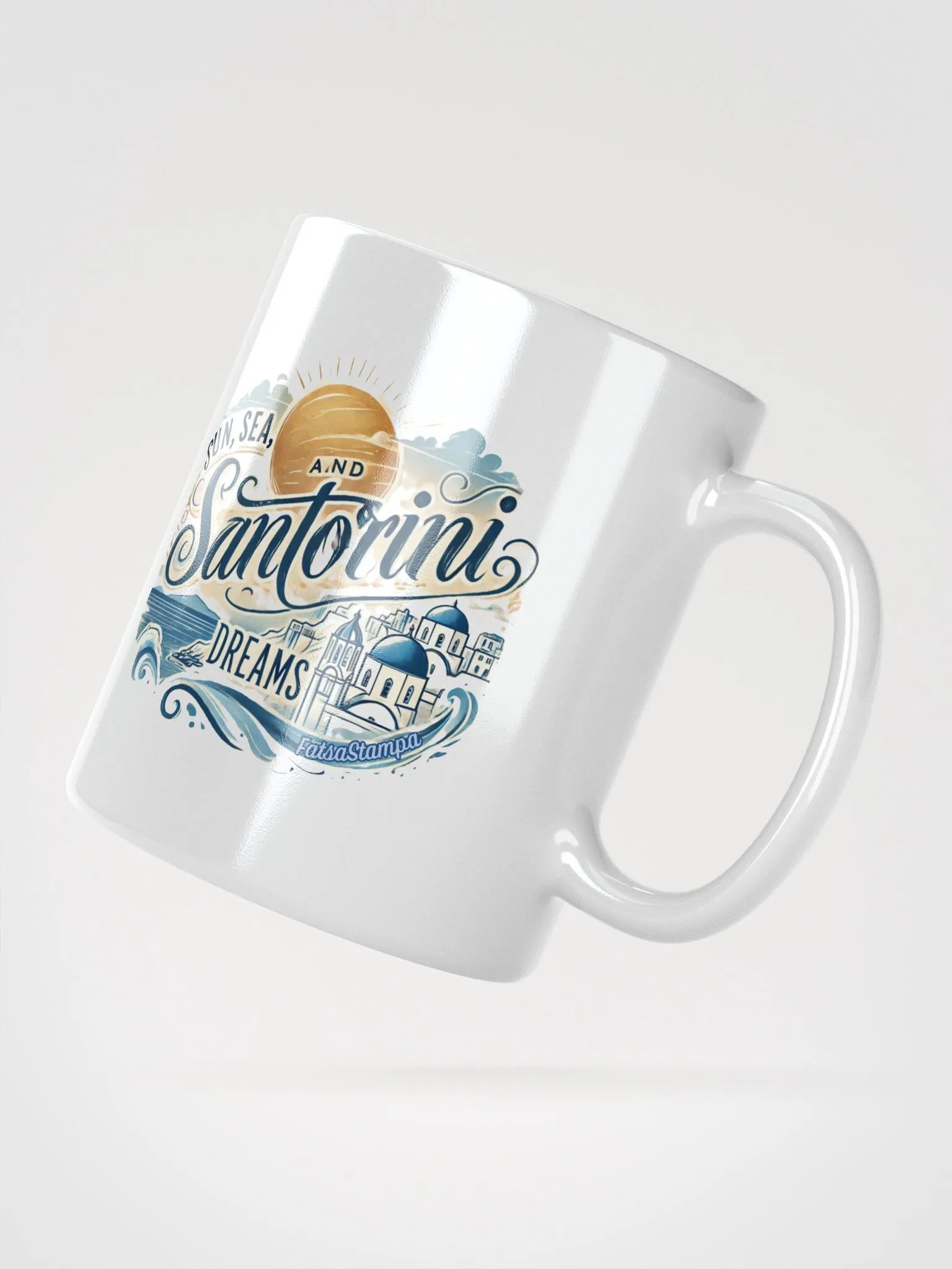 Santorini Dreams- Sunny Greece Island Vibes Mug product image (2)