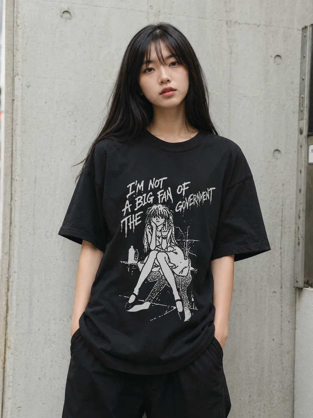 NOT A BIG FAN (BIG PRINT) - T-shirt. black vers. product image (2)