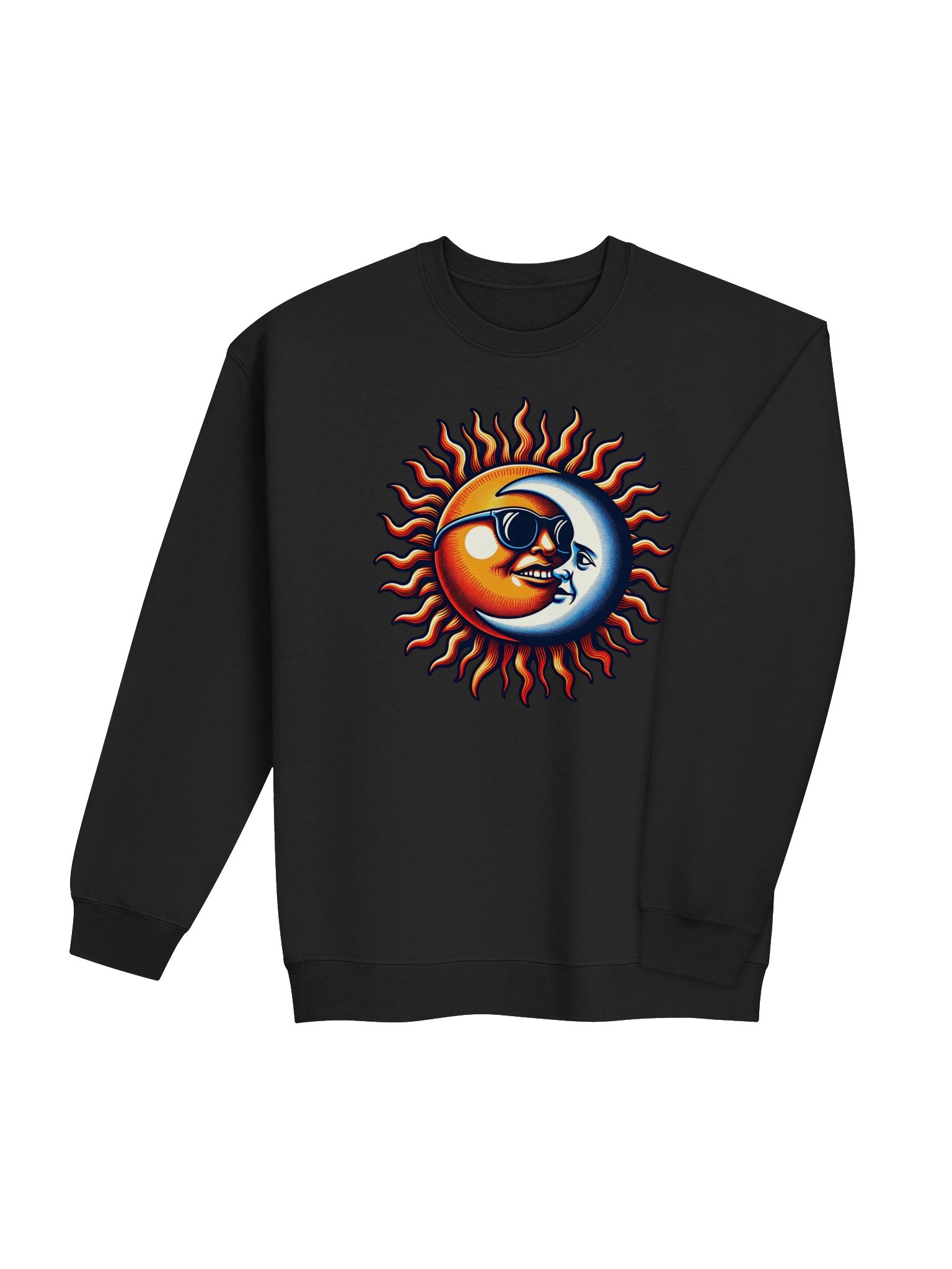 🌞 Sun and Moon Retro Fusion - UNISEX SWEATSHIRT – Cool Cosmic Design with Celestial Yin-Yang Style product image (6)