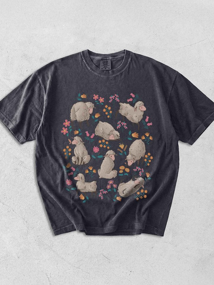 Cottagecore Sheep Floral Shirt – Cute Lamb Graphic Tee, Cozy Farm Animal Aesthetic product image (1)
