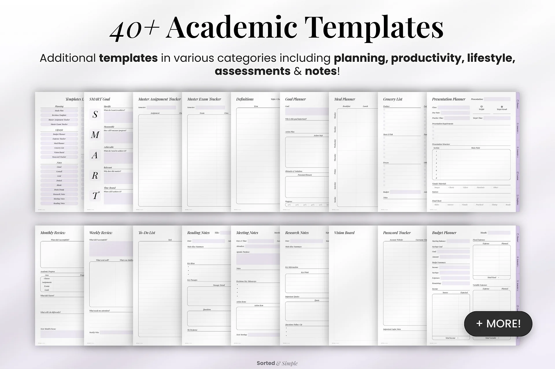2026/2027 Mid-Year Student Digital Planner Portrait - Lavender product image (6)