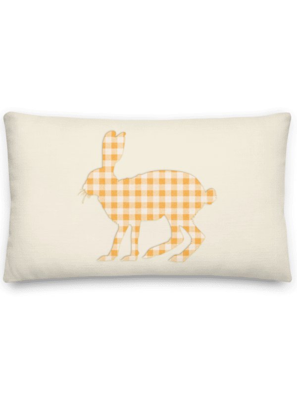 GINGHAM BUNNY BUTTERYELLOW THROW PILLOW product image (7)