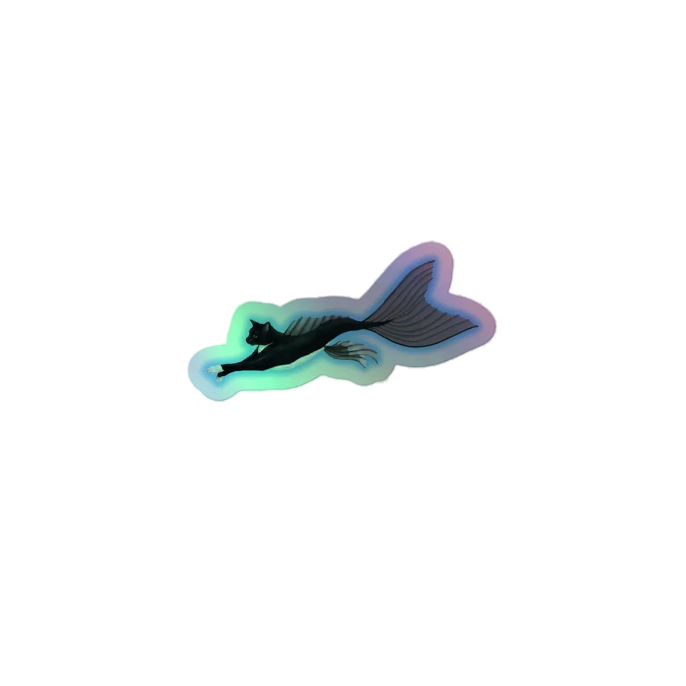 Mermeow Swimming Holo Sticker product image (1)