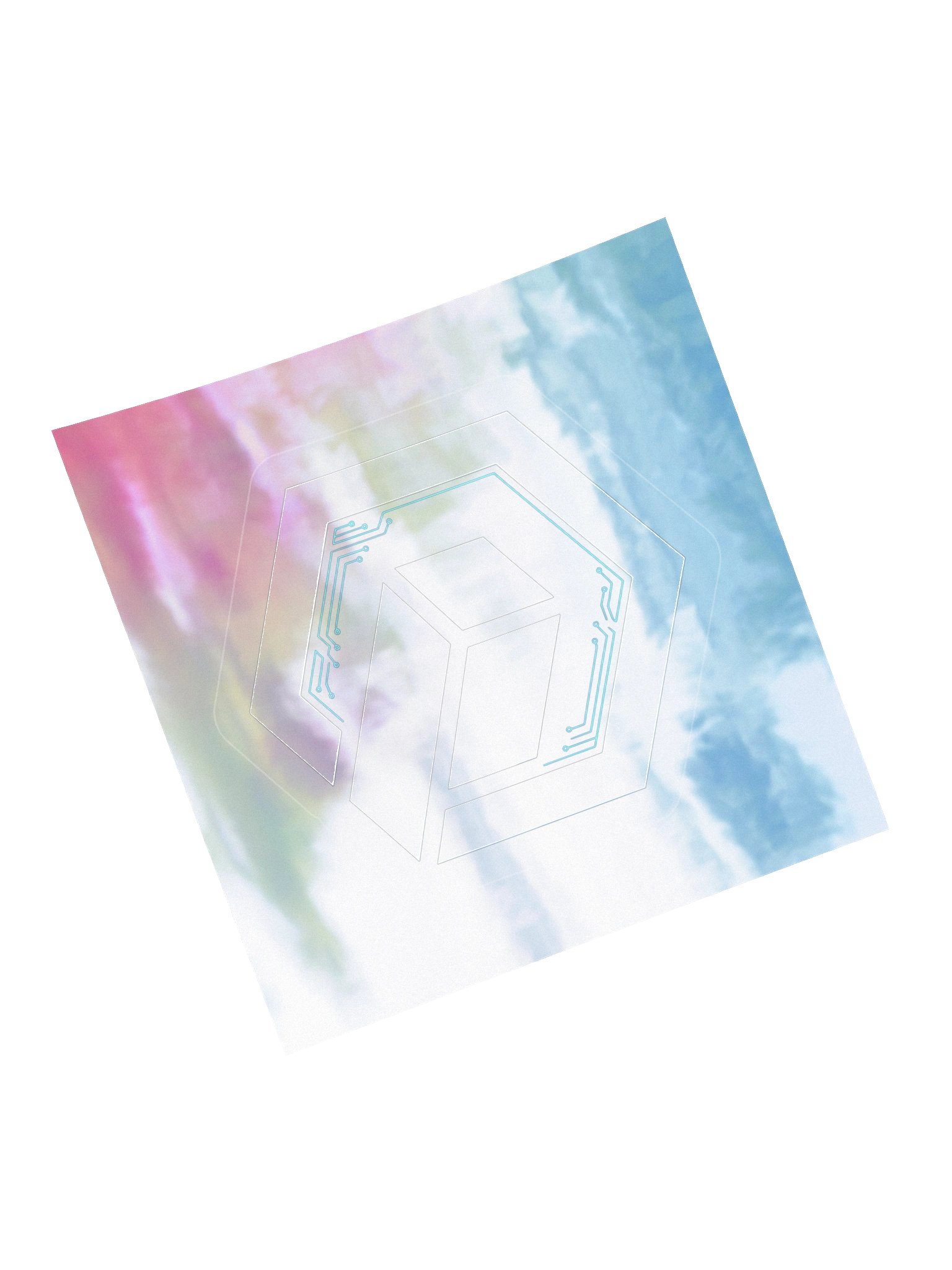 Neon Hex Circuit Holographic Sticker product image (14)