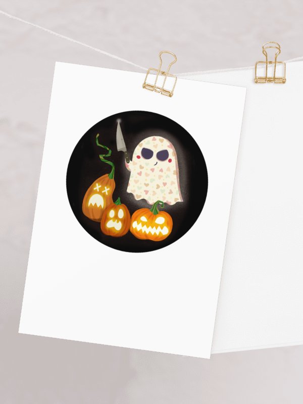 Pumpkin Carver Little Ghost - Greeting Card product image (9)