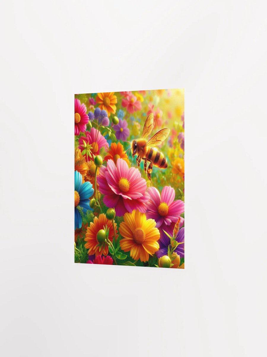 Vibrant Garden Blooms with Honeybee Poster product image (3)