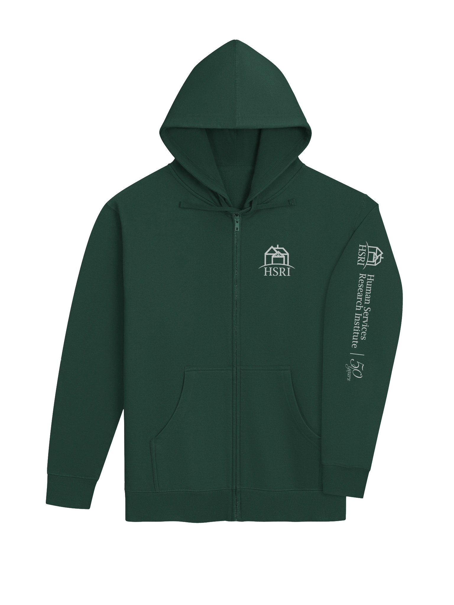HSRI 50th Anniversary Zip-up Hoodie - Forest Green product image (4)