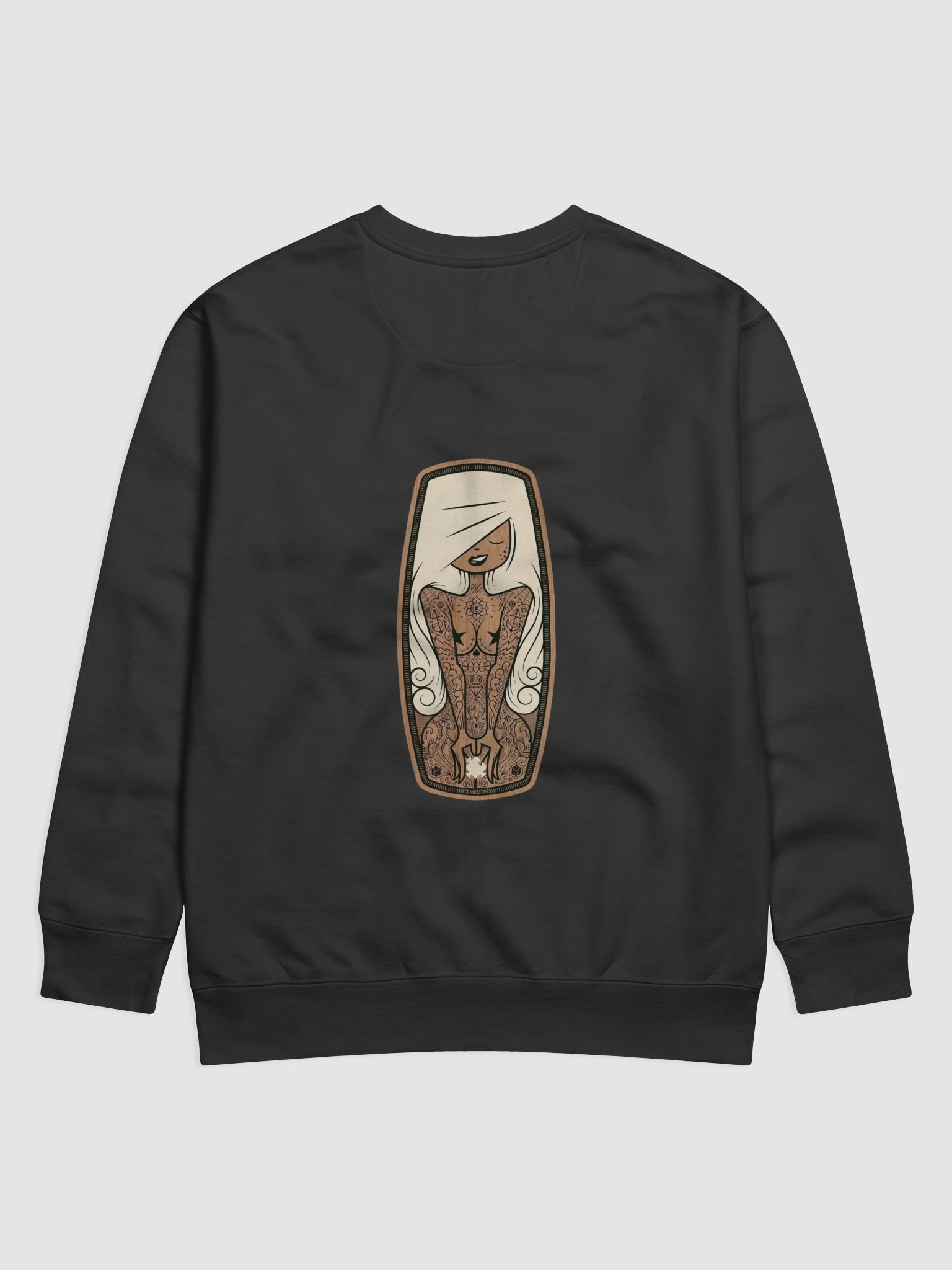 Midnight Muse Long Sleeve – Artistic Back Print Streetwear Shirt in Black product image (13)