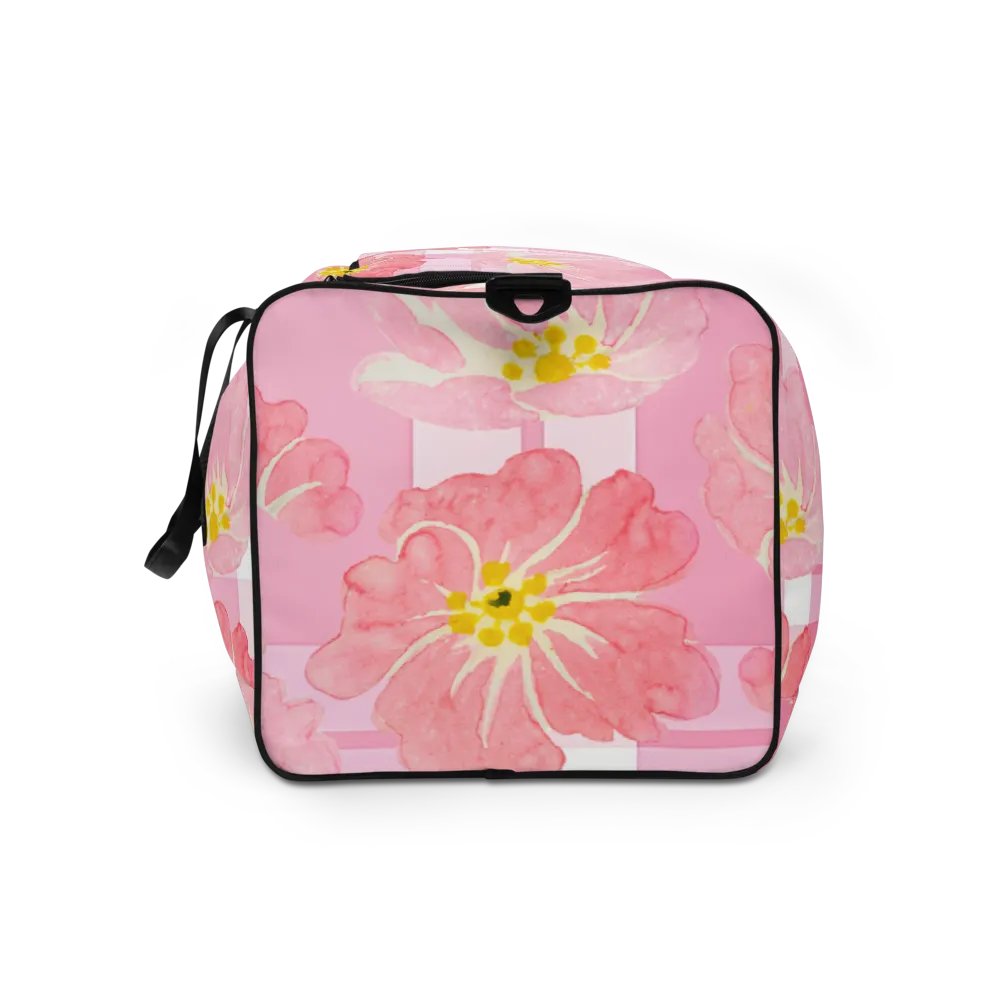 Pink Hibiscus Gingham Duffle Bag product image (12)