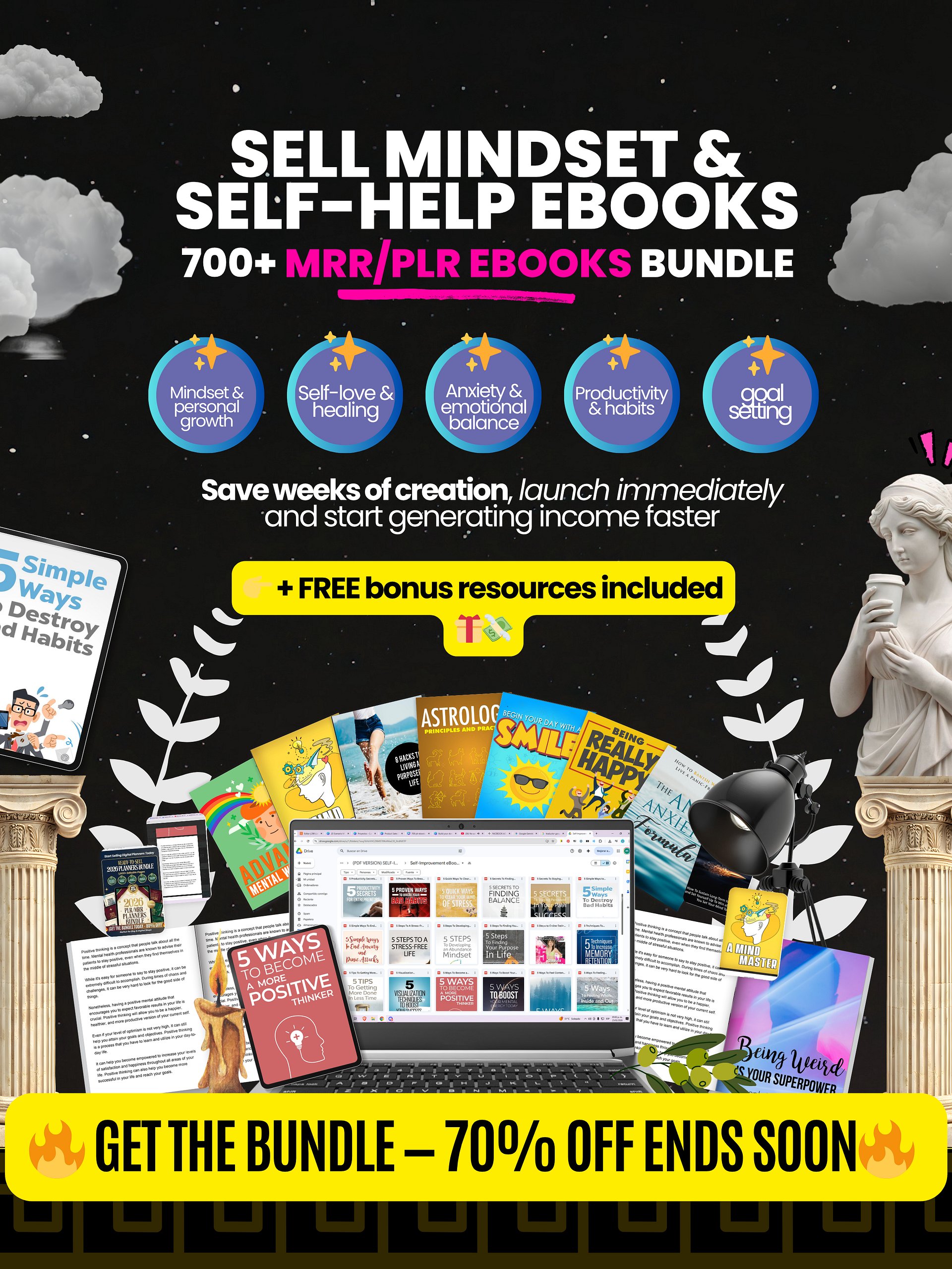 Self Improvement Bundle 750 Digital Books With Resell Rights product image (1)