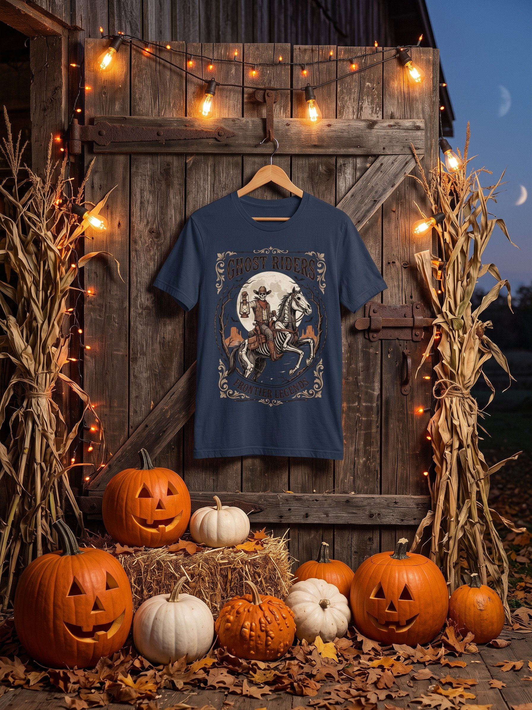 Ghost Riders Skeleton Cowboy Halloween T-Shirt product image (11)