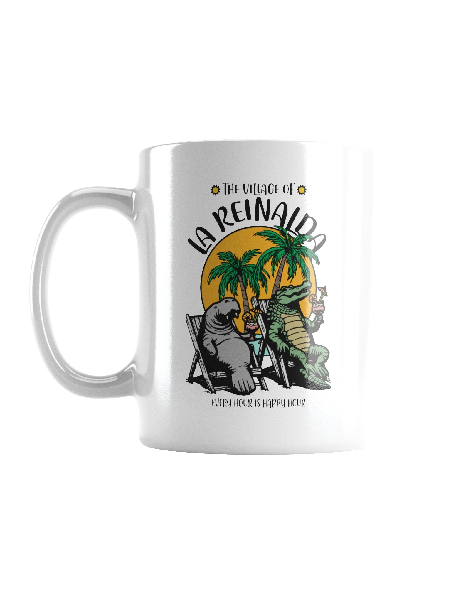 The Village of La Reinalda TV Florida USA Fun Manatee Alligator Design Coffee Mug product image (2)