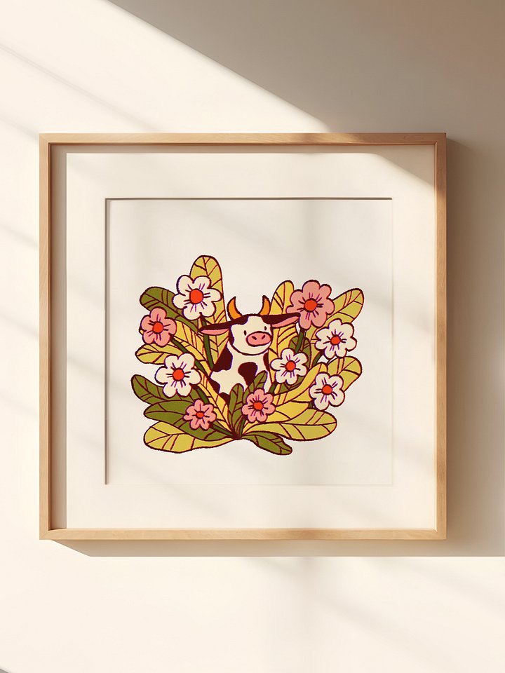 Flower Cow Art Print product image (1)