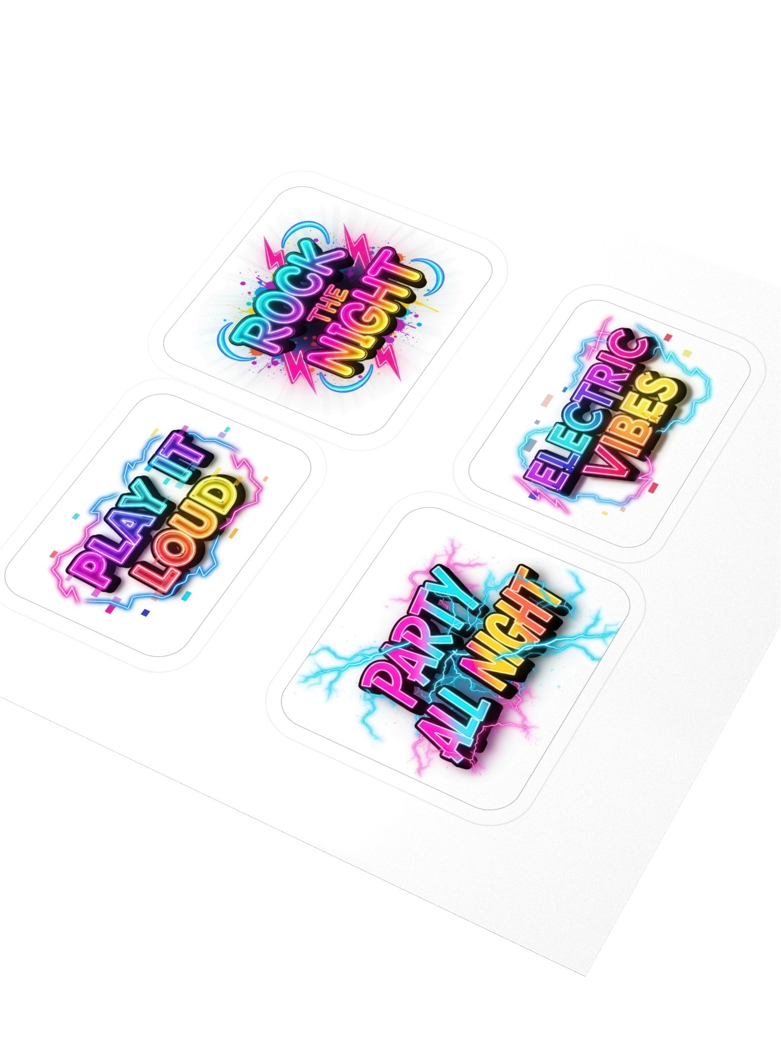 Neon Party Vibes Kiss Cut Stickers Set product image (3)