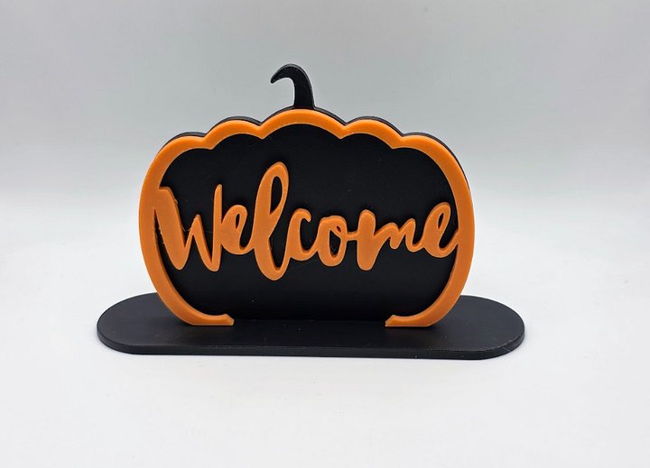 🍂 Pumpkin “Welcome” Freestanding Sign – Fall & Halloween Décor 🎃 product image (1)