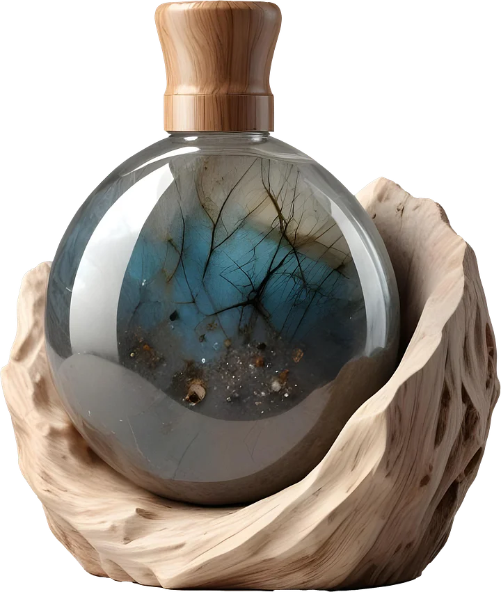 Celestial Grace – Boho Chic Decorative Crystal Bottle PNG product image (1)