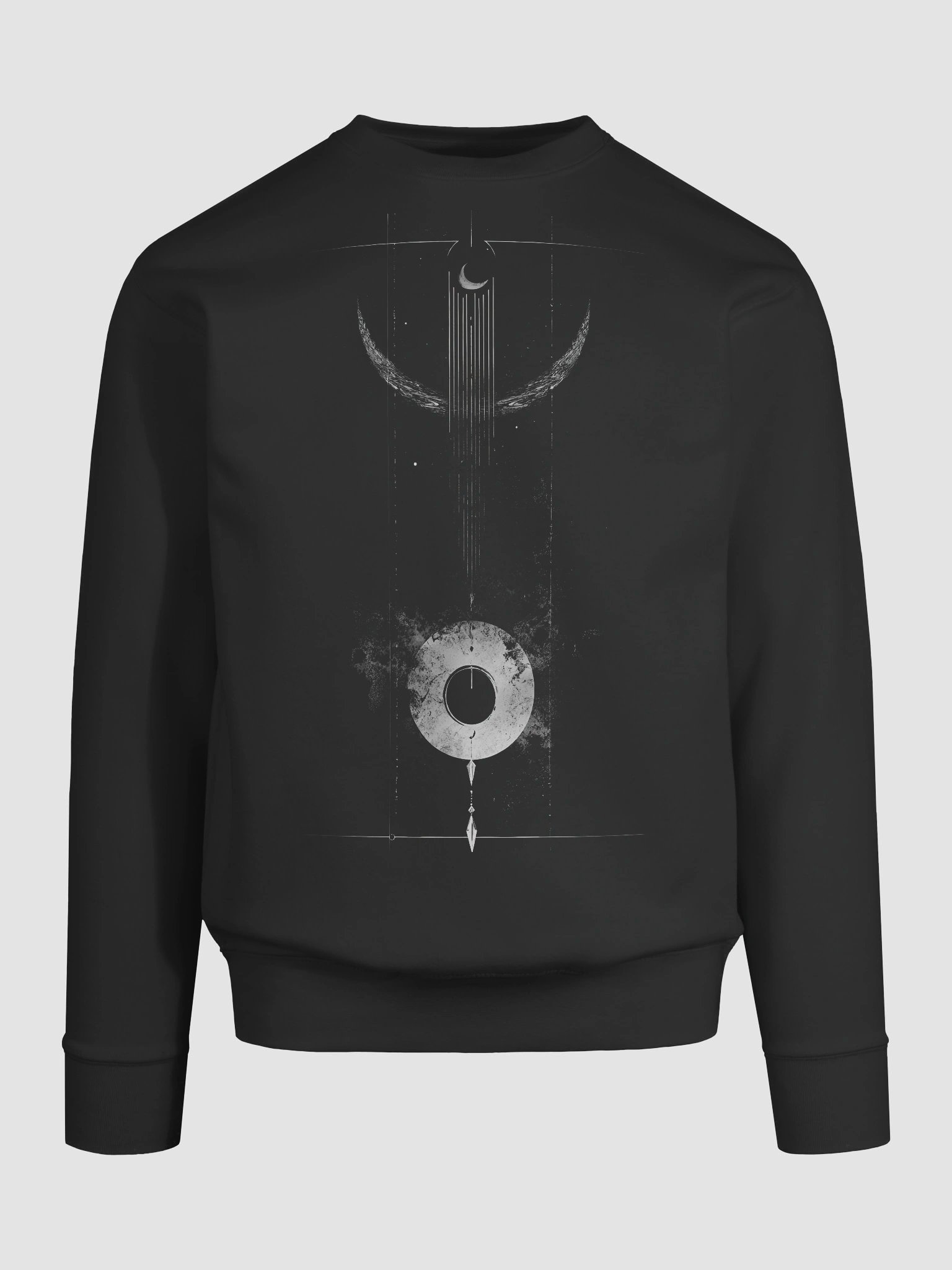 Occult Eclipse Sigil Black Crewneck Sweatshirt product image (9)