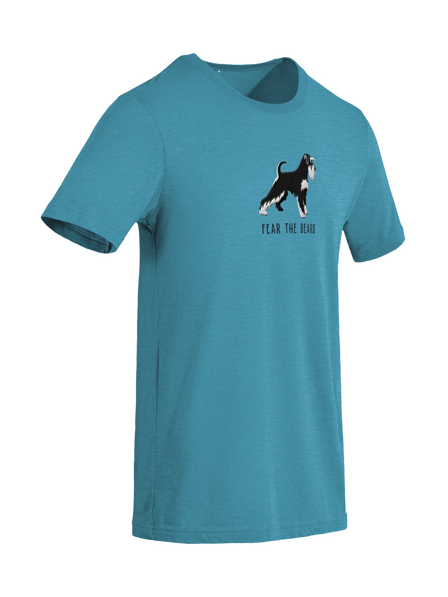 Fear the Beard T-Shirt(Embroidered) of a Miniature Schnauzer(Black & Silver) product image (21)