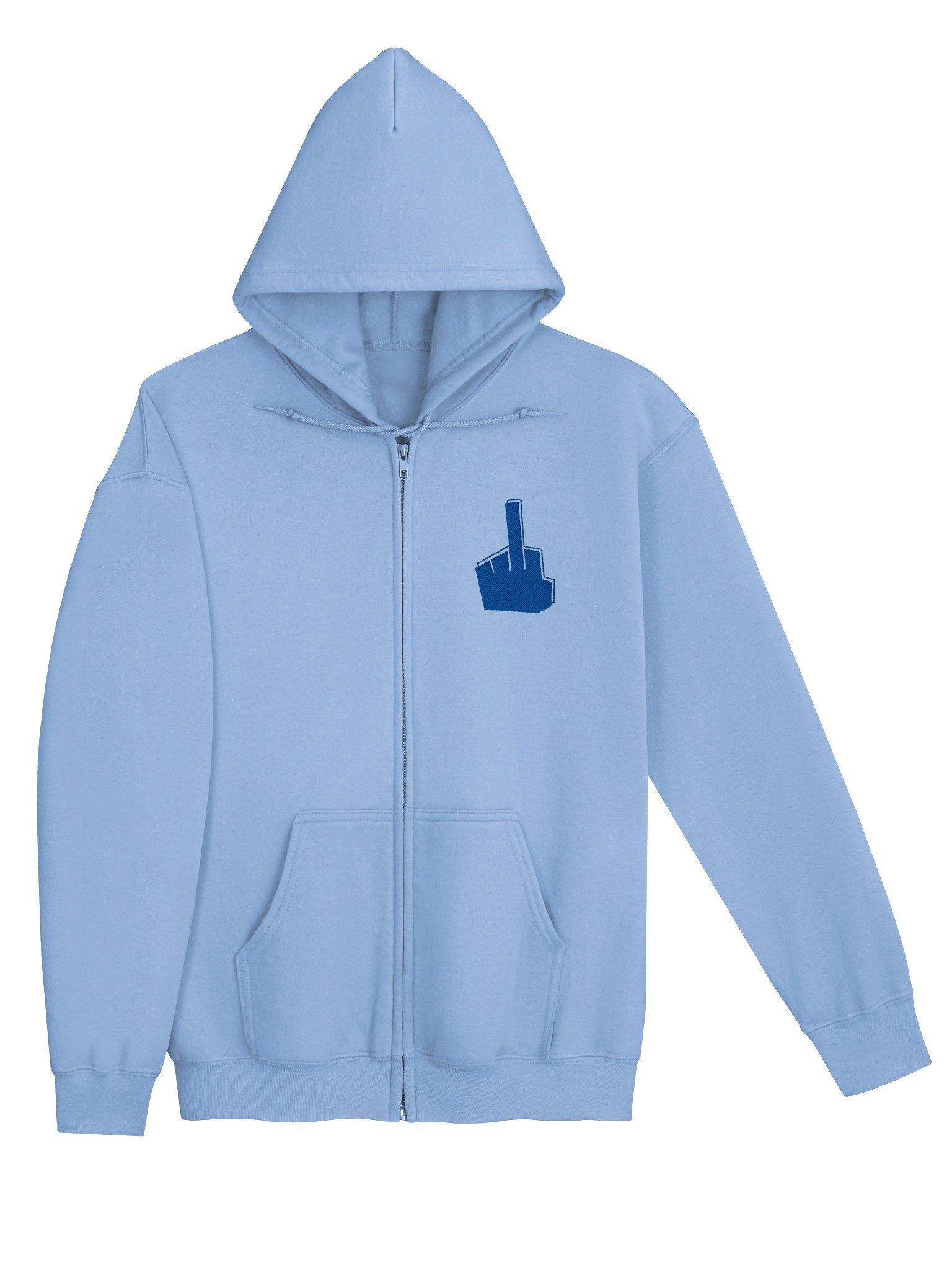 Sweat zip Doigt D'Honneur - Brodé (bleu) product image (3)