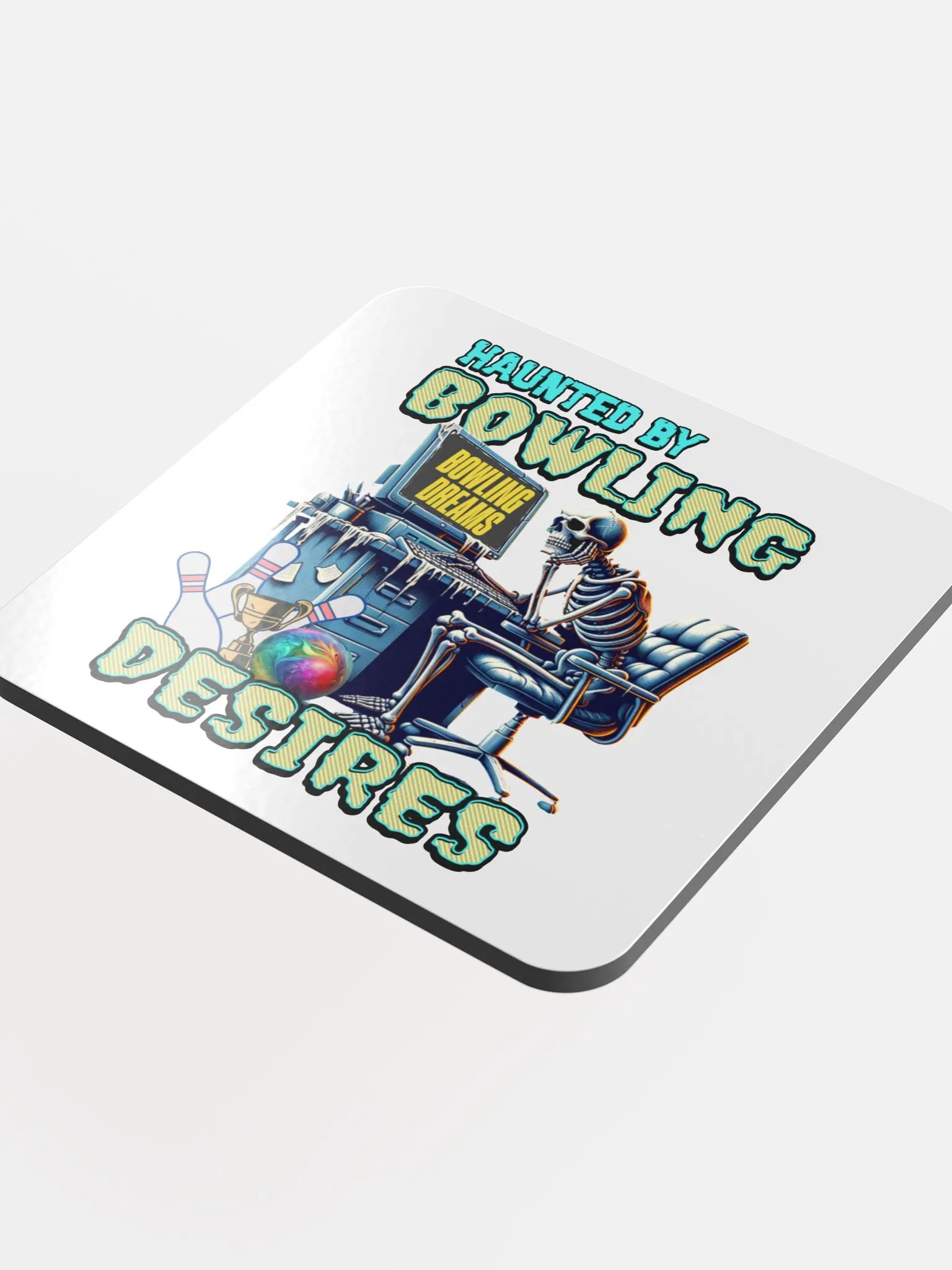 Haunted By Bowling Desires Cork Coaster product image (1)