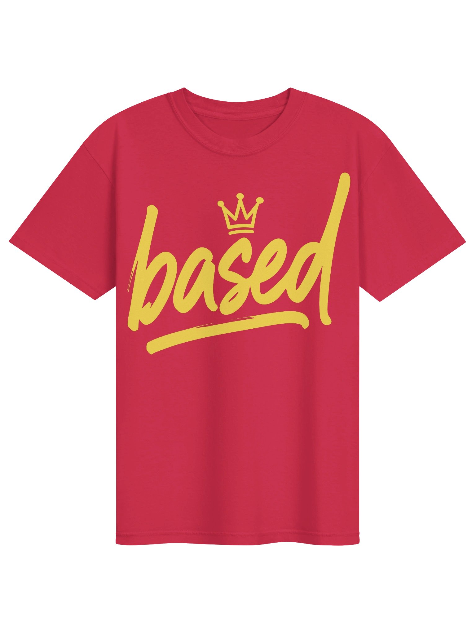 Based! Yellow Crown Script Tee product image (1)