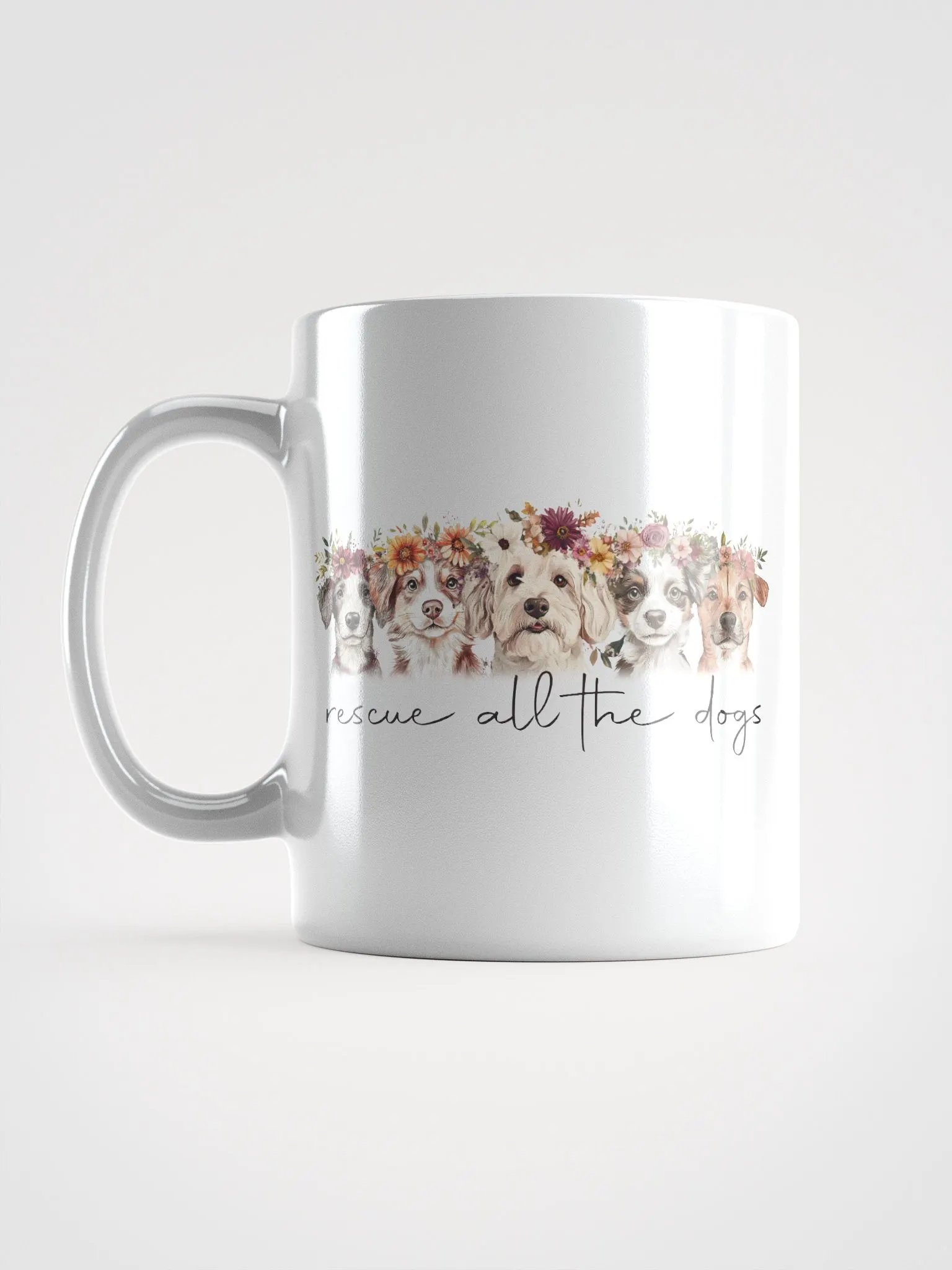 Floral Rescue All The Dogs White Mug product image (6)