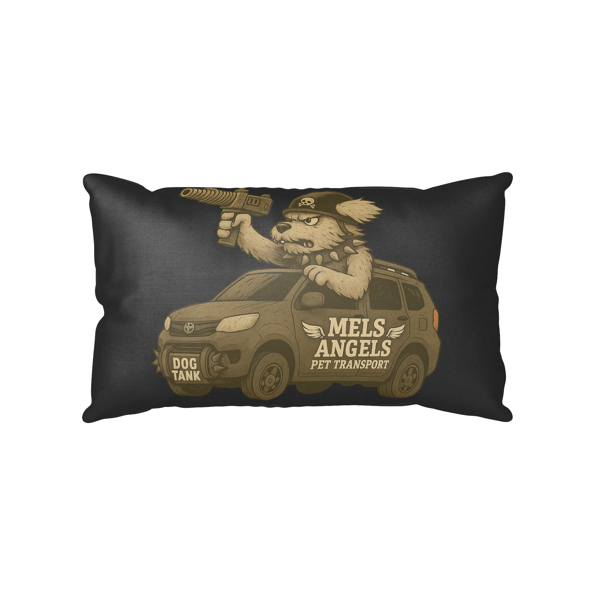 Mel’s Angels “Dog Tank” All-Over Print Pillow product image (2)
