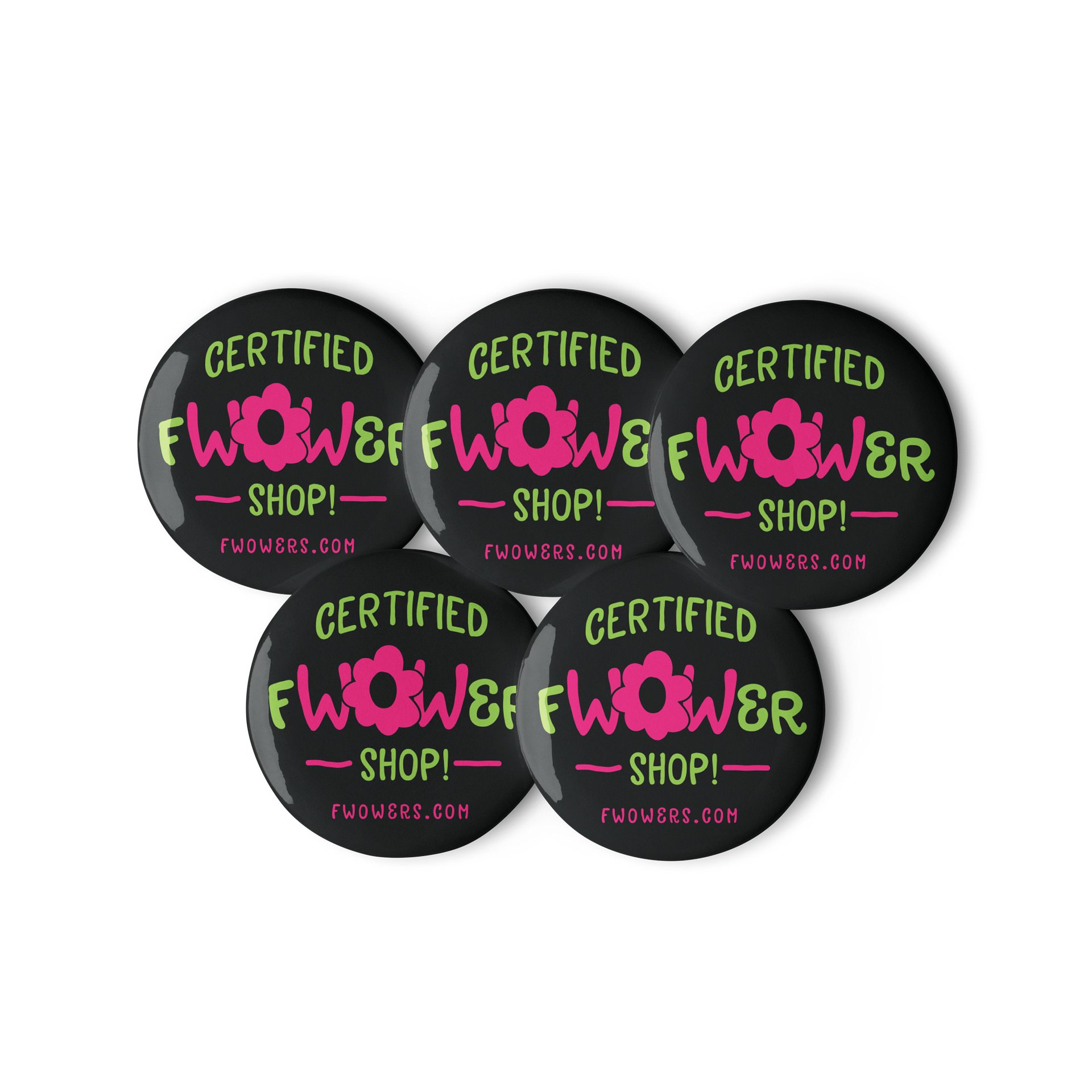 Certified fWOWer Shop!™ Buttons Black (Set of 5) product image (2)