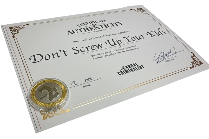 "Don't Screw Up Your Kids" Commemorative Coin – Limited Edition product image (1)