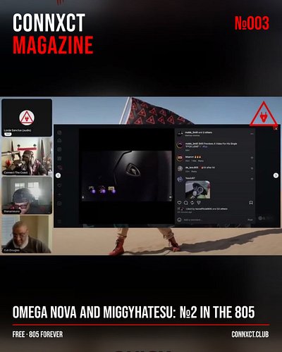 New cover just dropped 📰 Omega Nova and Miggyhatesu fronts Edition 003 of CONNXCT Magazine, №2 on the 805 chart this week.

E...