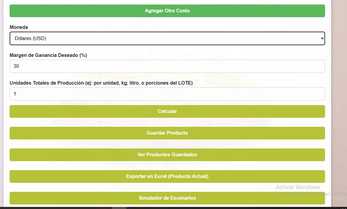 Aplicación para calcular tus costos de producción CalcCostos 4.0 PRO product image (6)