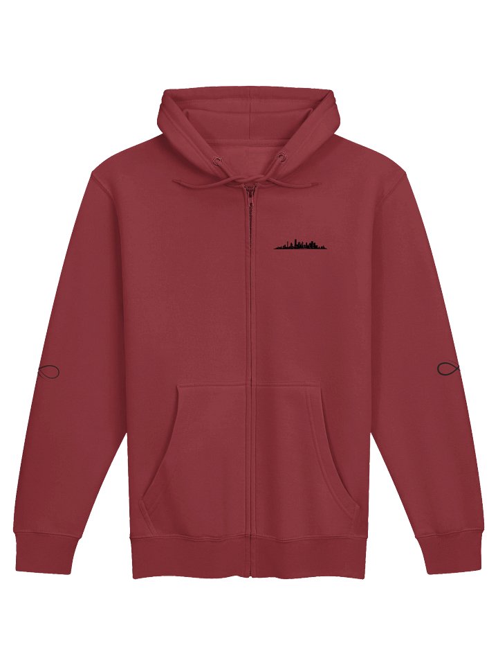 He's Always Watching Skyline Hoodie w Design on Back product image (1)